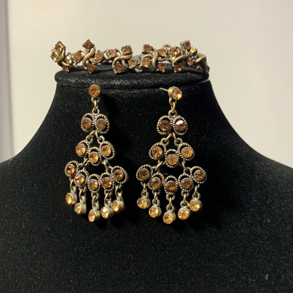 BITTER SWEET brown rhinestone set